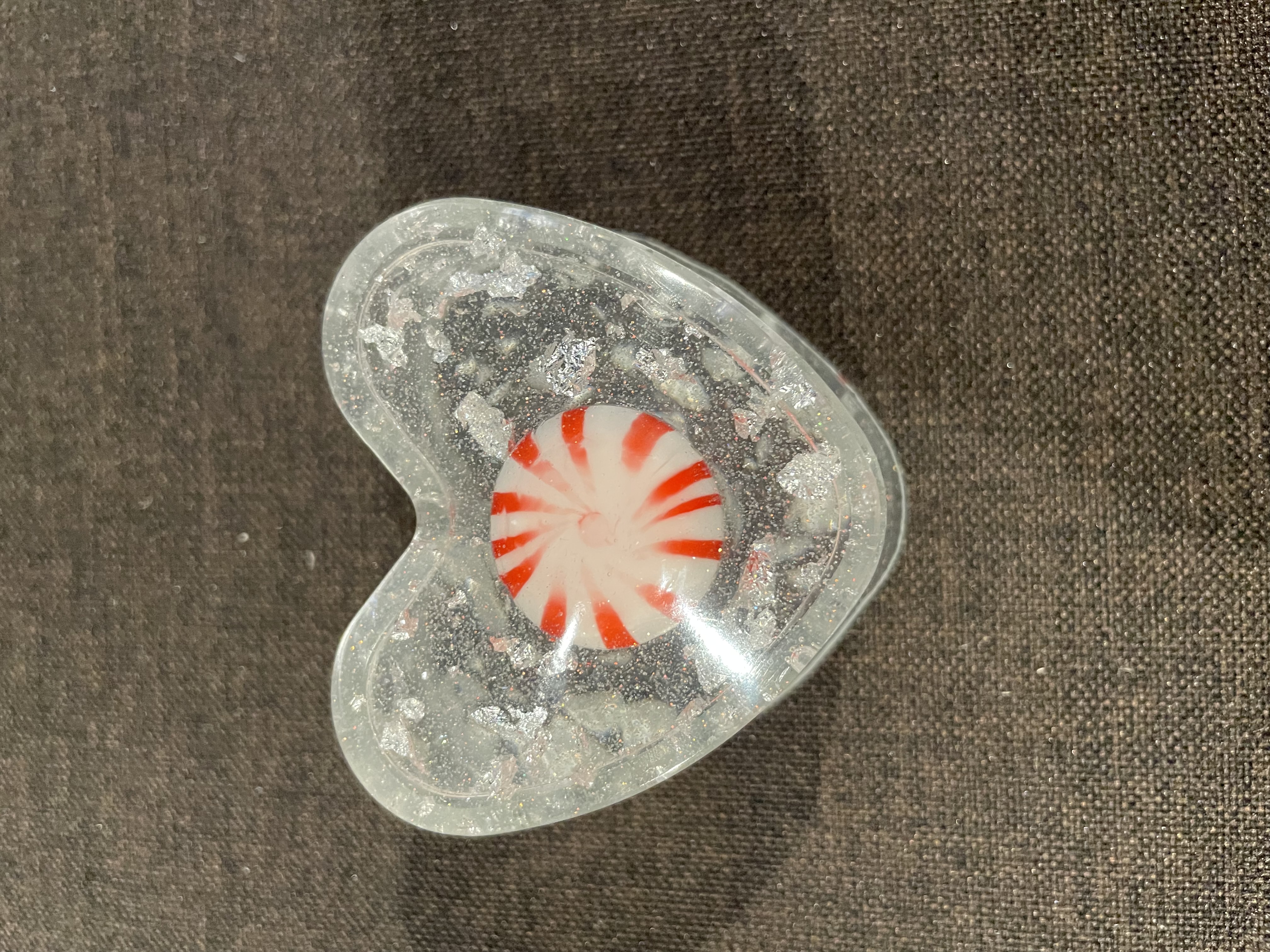 Candy Cane Heart Dish