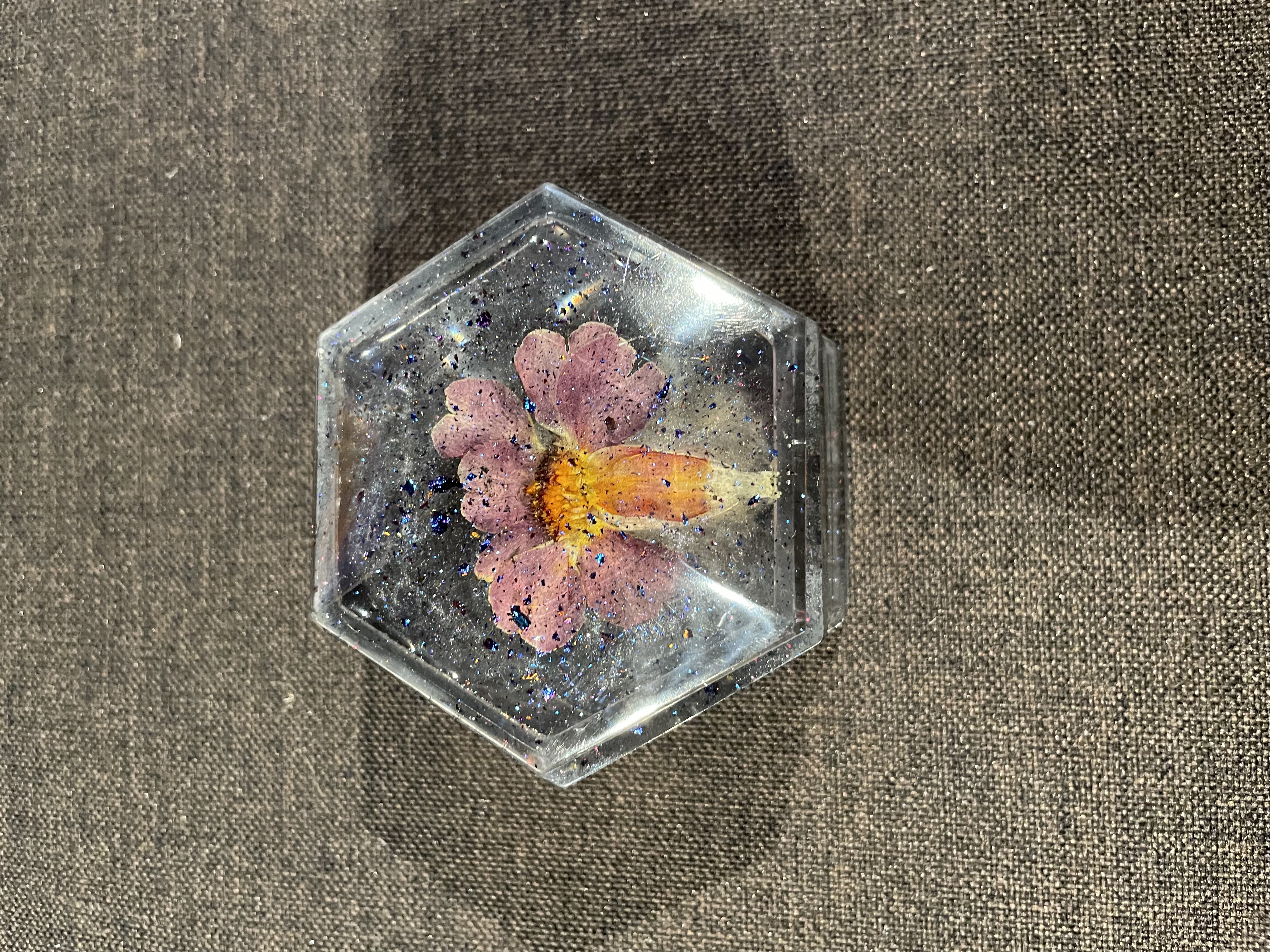Pressed Flower Hex Dish