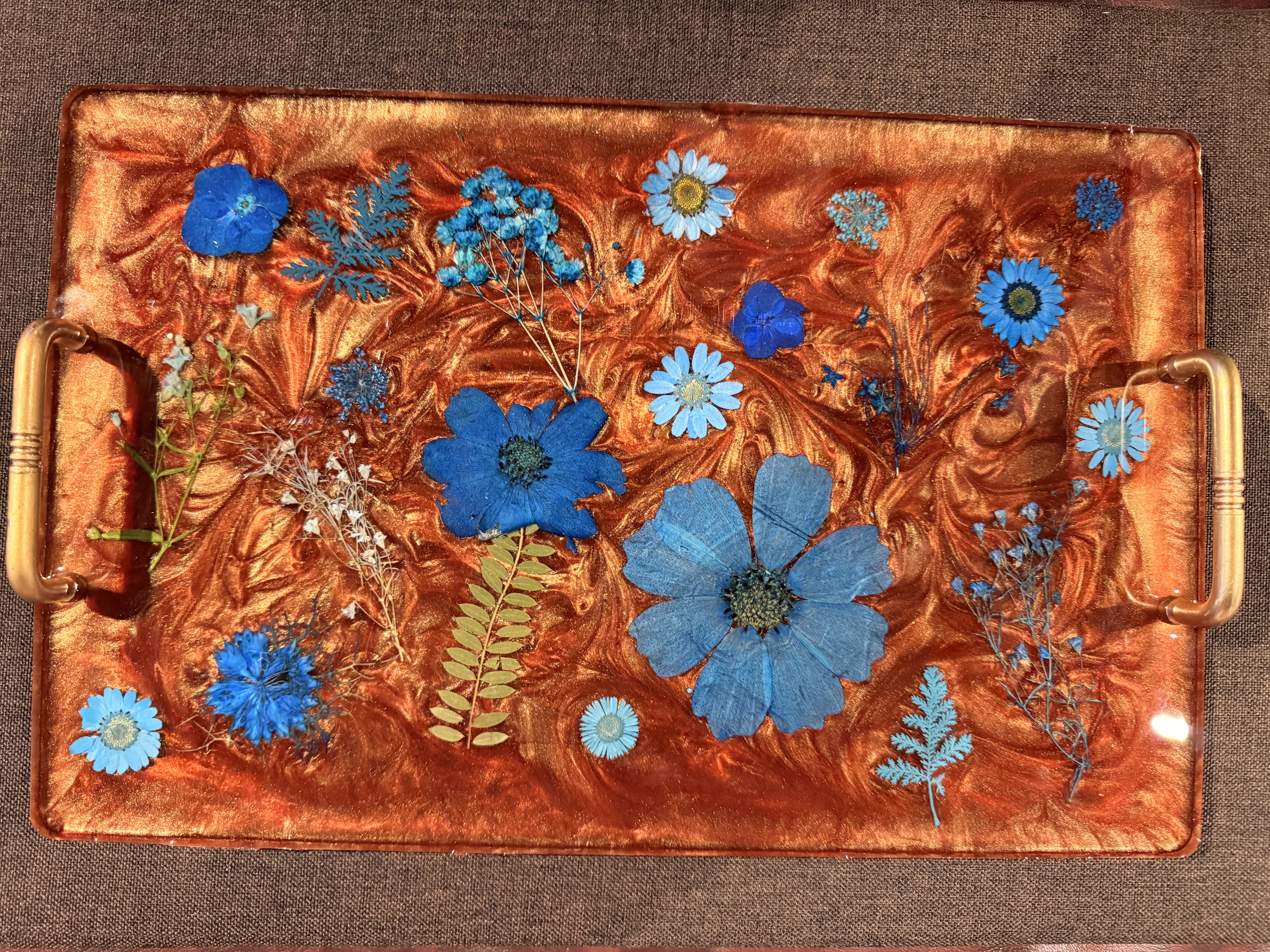 Copper Bloom Serving Tray